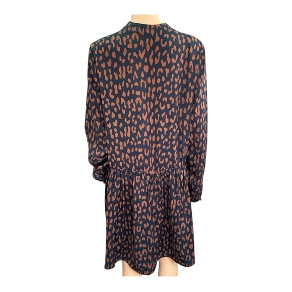 RACHEL Rachel Roy Faux Wrap Cheetah Black and Brown Long Sleeve Dress - Picture 14 of 14